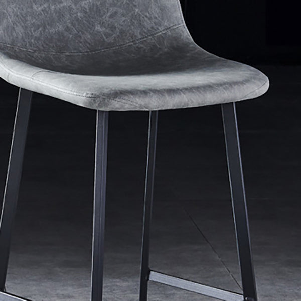Industrial Style Low Back Bar-stool PU Leather Bar Stool with Metal Legs