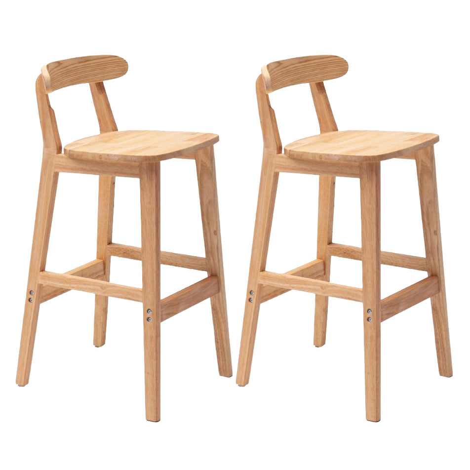 Scandinavian Rubberwood Home Stool Matte Finish Upholstered Footrest Barstool