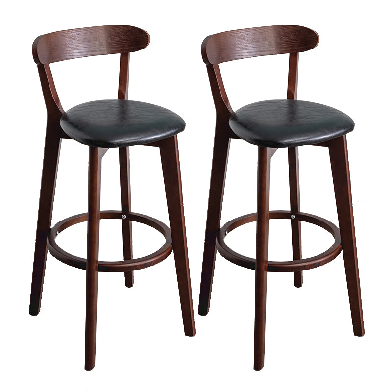 Contemporary Wood Dining Kitchen Room Armless Stool Low Back Bar Stool