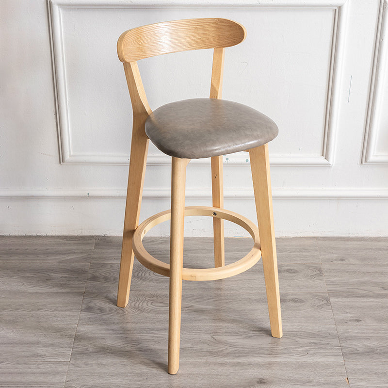 Contemporary Wood Dining Kitchen Room Armless Stool Low Back Bar Stool