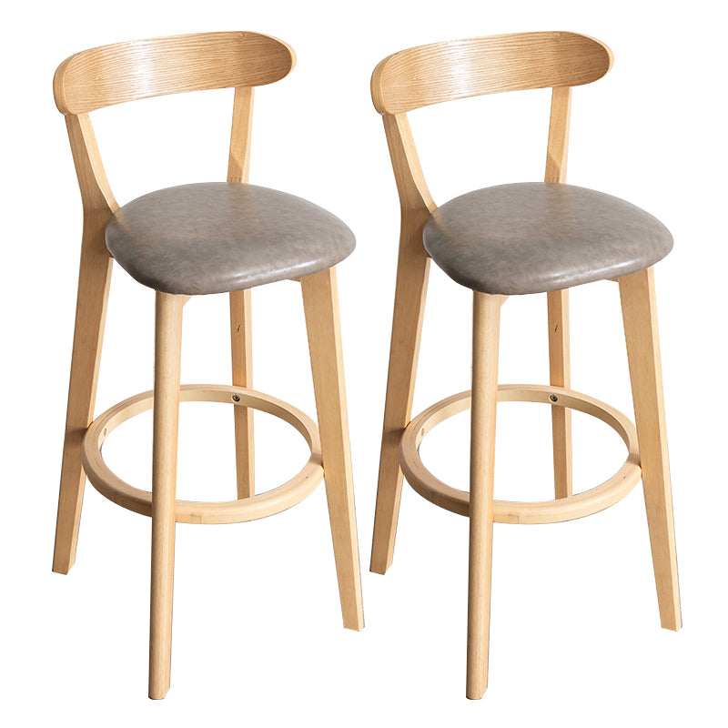 Contemporary Wood Dining Kitchen Room Armless Stool Low Back Bar Stool