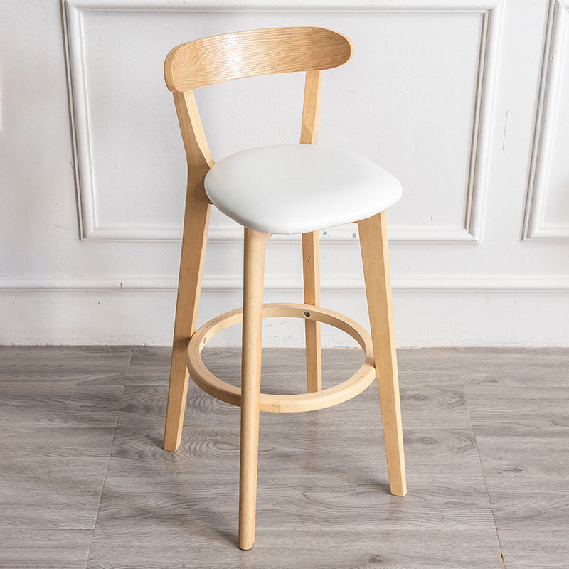 Contemporary Wood Dining Kitchen Room Armless Stool Low Back Bar Stool
