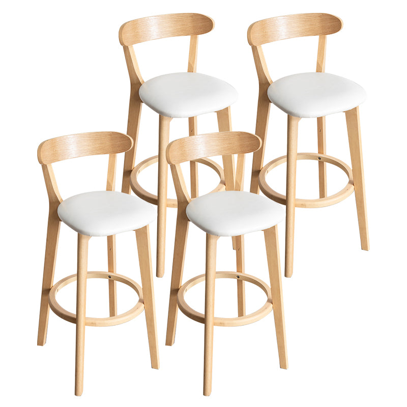 Contemporary Wood Dining Kitchen Room Armless Stool Low Back Bar Stool