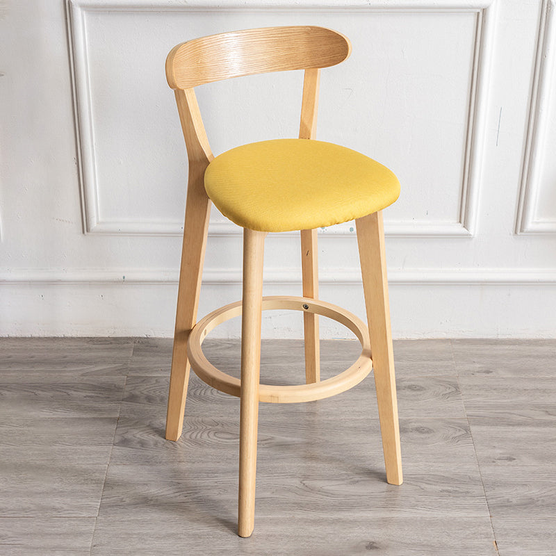 Contemporary Wood Dining Kitchen Room Armless Stool Low Back Bar Stool