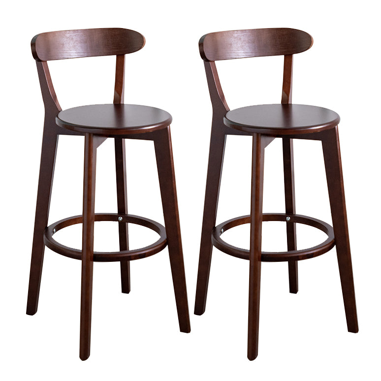 Contemporary Wood Dining Kitchen Room Armless Stool Low Back Bar Stool