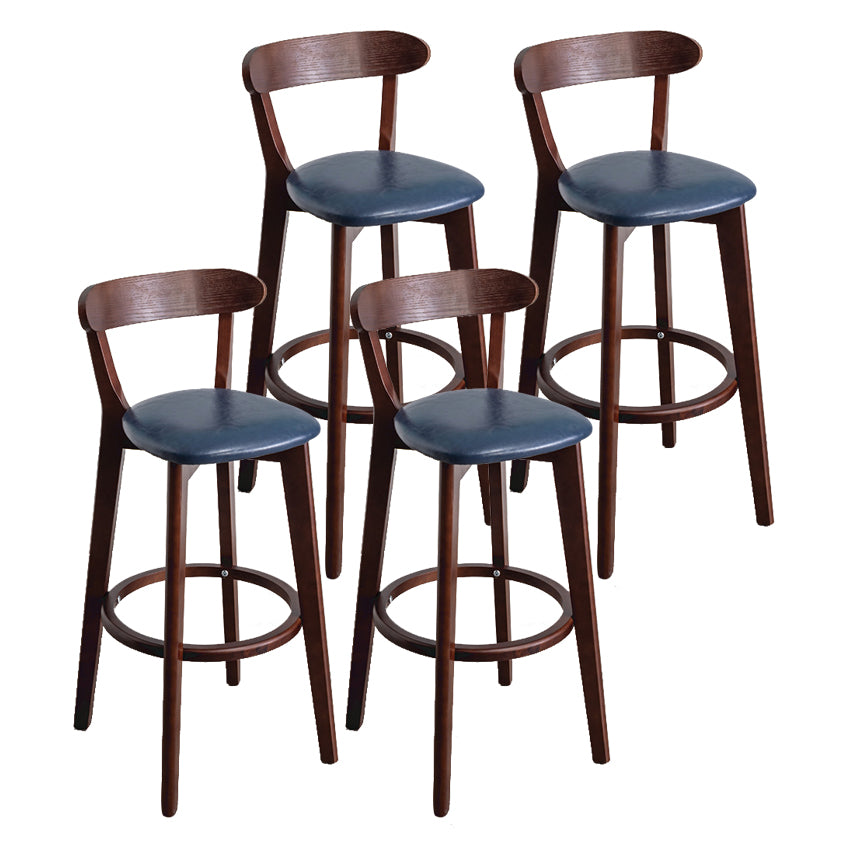Contemporary Wood Dining Kitchen Room Armless Stool Low Back Bar Stool