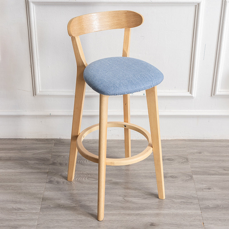 Contemporary Wood Dining Kitchen Room Armless Stool Low Back Bar Stool