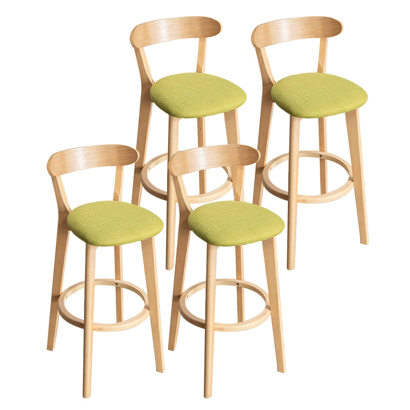Contemporary Wood Dining Kitchen Room Armless Stool Low Back Bar Stool