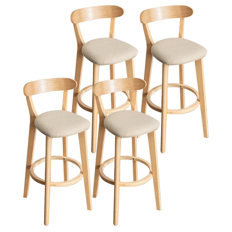 Contemporary Wood Dining Kitchen Room Armless Stool Low Back Bar Stool