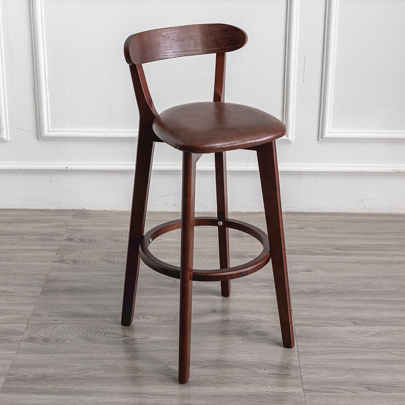 Contemporary Wood Dining Kitchen Room Armless Stool Low Back Bar Stool