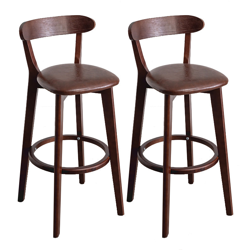 Contemporary Wood Dining Kitchen Room Armless Stool Low Back Bar Stool