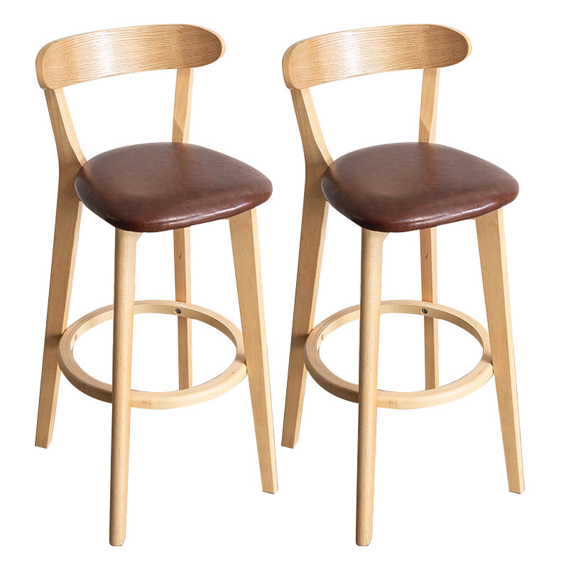 Contemporary Wood Dining Kitchen Room Armless Stool Low Back Bar Stool