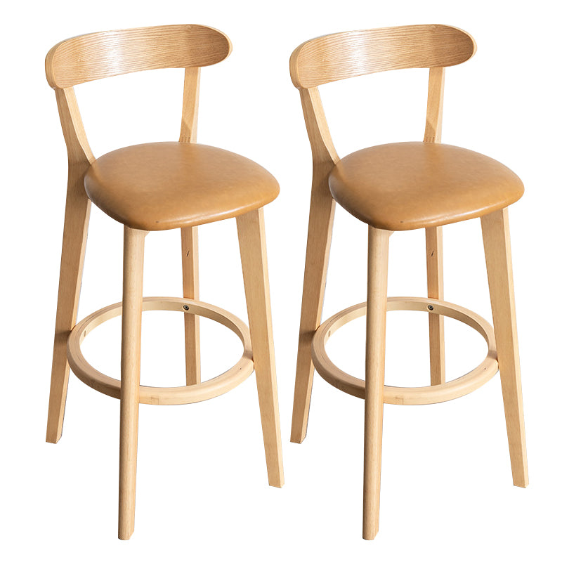 Contemporary Wood Dining Kitchen Room Armless Stool Low Back Bar Stool