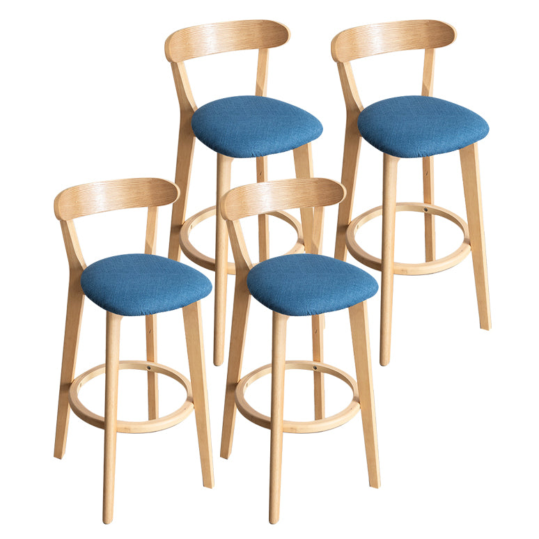 Contemporary Wood Dining Kitchen Room Armless Stool Low Back Bar Stool