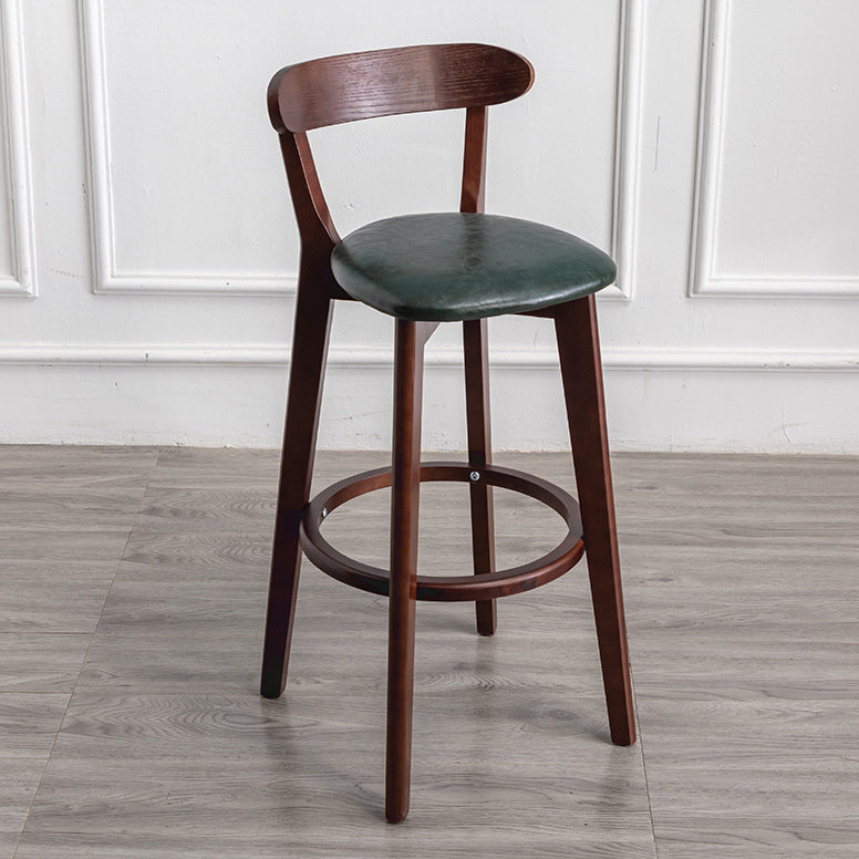 Contemporary Wood Dining Kitchen Room Armless Stool Low Back Bar Stool