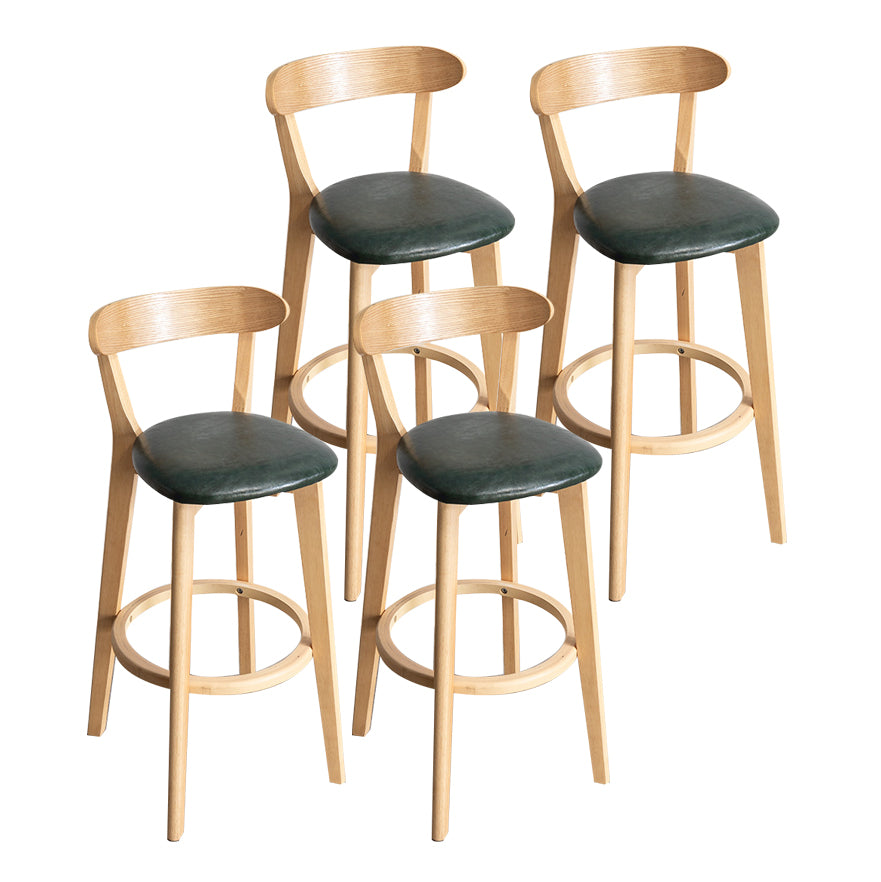 Contemporary Wood Dining Kitchen Room Armless Stool Low Back Bar Stool