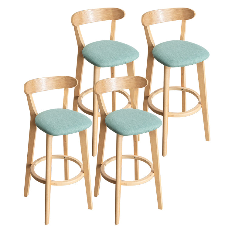 Contemporary Wood Dining Kitchen Room Armless Stool Low Back Bar Stool