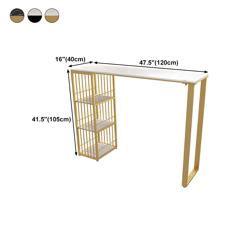 Stone Bar Table Traditional Luxury Rectangle Bar Table with Sled Base