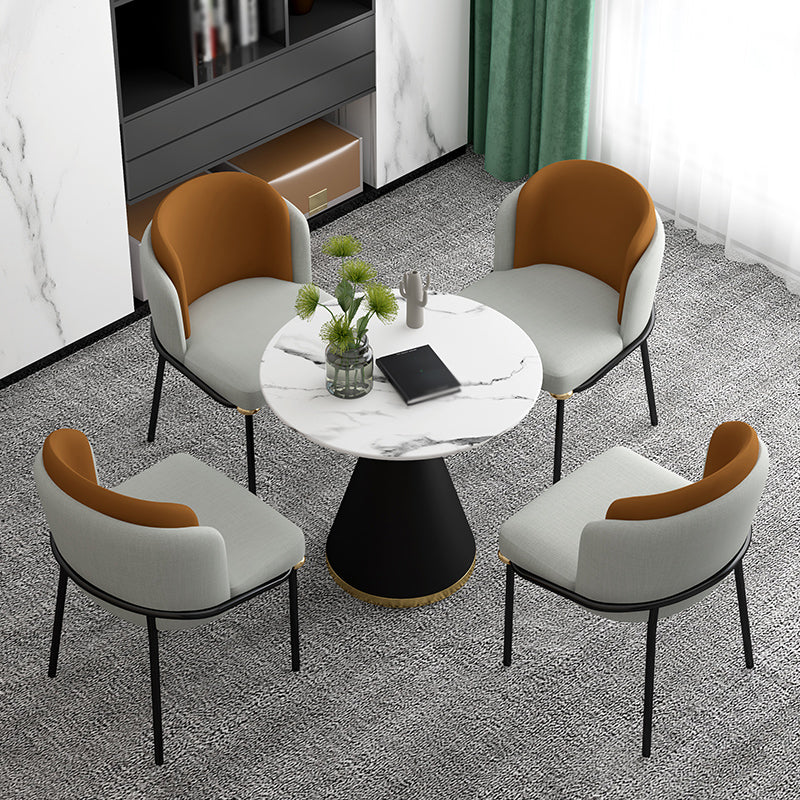 Contemporary 1/2/5 Pieces Dining Set Metal Dining Room Set for Home Use