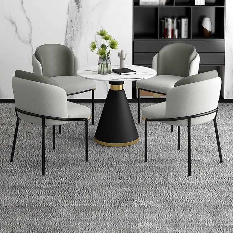 Contemporary 1/2/5 Pieces Dining Set Metal Dining Room Set for Home Use
