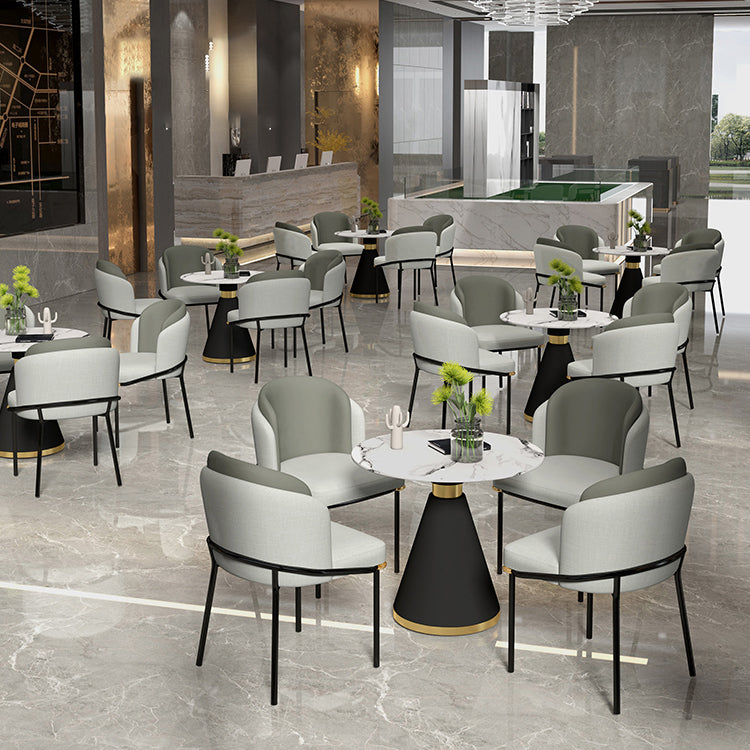 Contemporary 1/2/5 Pieces Dining Set Metal Dining Room Set for Home Use