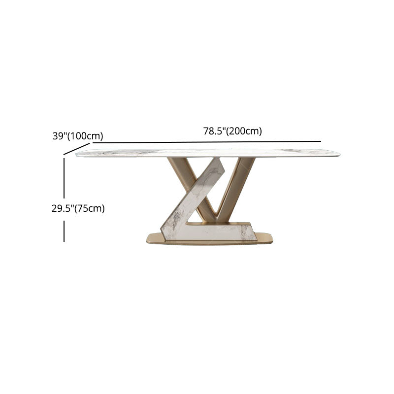Luxury 1/4/5/7/9 Pieces Dining Set Sintered Stone Dining Table with Leather Chairs