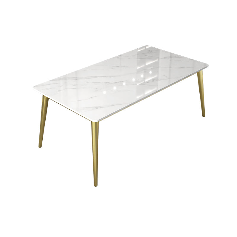 Glam 1/5/6/7 Pieces Dinette Set with White Sintered Stone Top Rectangle Dining Table Set