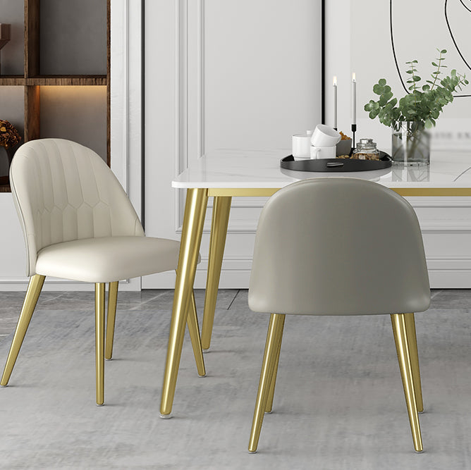 Glam 1/5/6/7 Pieces Dinette Set with White Sintered Stone Top Rectangle Dining Table Set