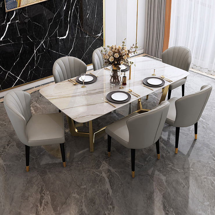 Glam Style 1/4/5/6/7 Pieces Dining Set Sintered Stone Dining Table Set for Dining Areas