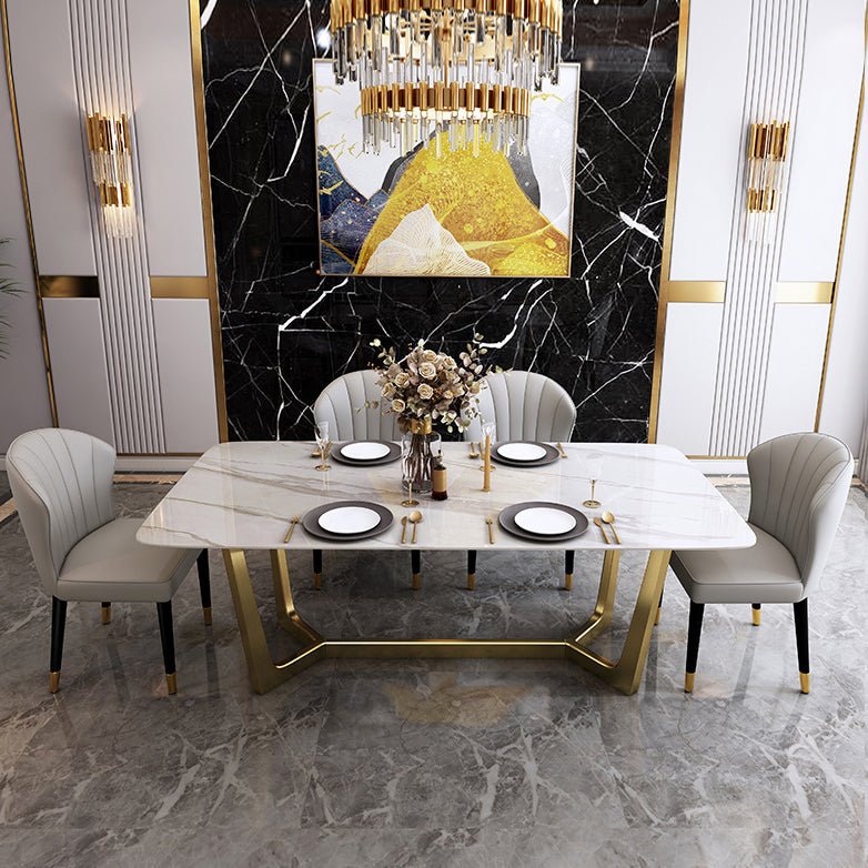 Glam Style 1/4/5/6/7 Pieces Dining Set Sintered Stone Dining Table Set for Dining Areas