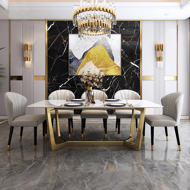 Glam Style 1/4/5/6/7 Pieces Dining Set Sintered Stone Dining Table Set for Dining Areas