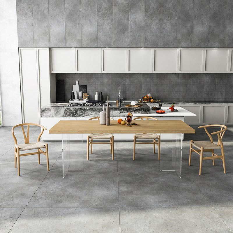 Modern 1/2/5 Pieces Rectangle Dining Table Set Solid Wood Dining Table with Chairs