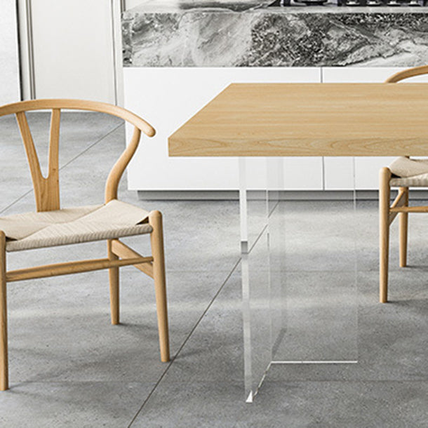 Modern 1/2/5 Pieces Rectangle Dining Table Set Solid Wood Dining Table with Chairs