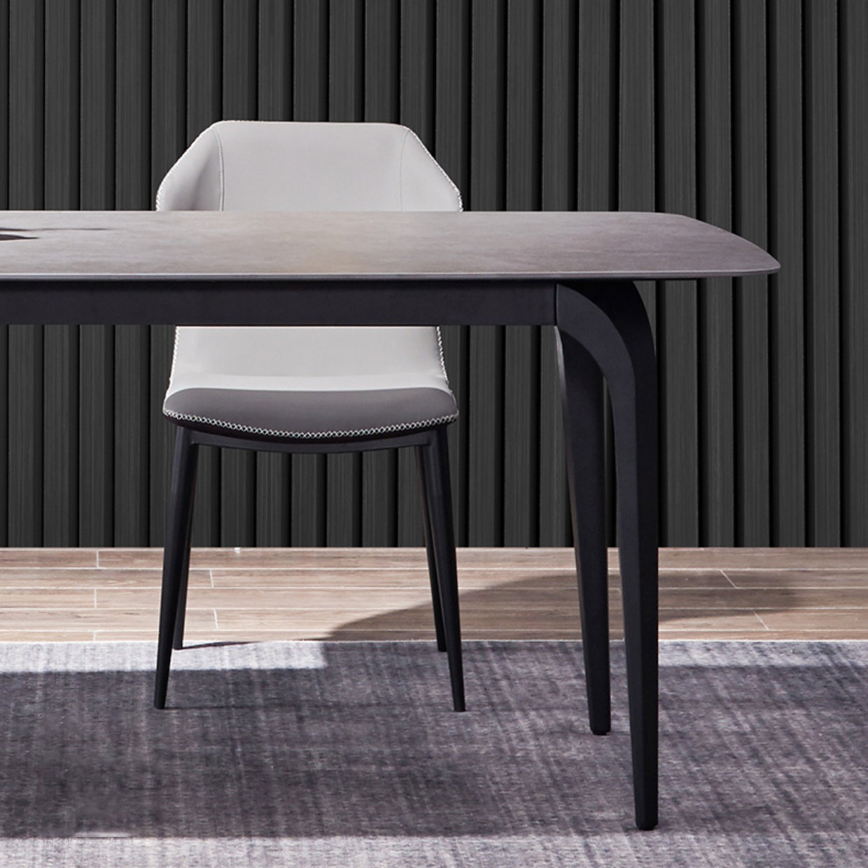 Modern 1/2/4/7 Pieces Dinette Set with Grey Sintered Stone Top Rectangle Dining Table Set