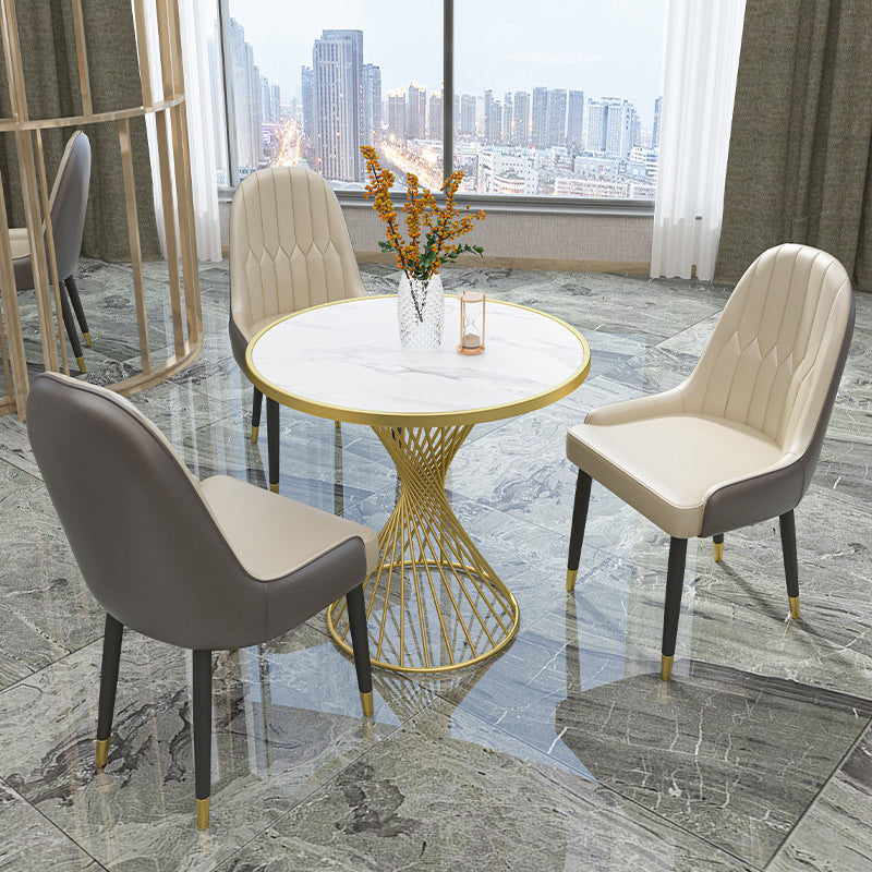 Glam Style 1/3/4/5 Pieces Dining Set Sintered Stone Dining Table Set