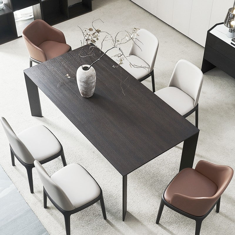 Modern Pine Wood Table for Restaurant Rectangle Black Dining Table with 4 Legs