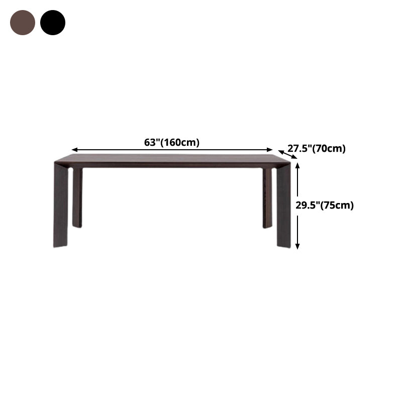 Modern Pine Wood Table for Restaurant Rectangle Black Dining Table with 4 Legs