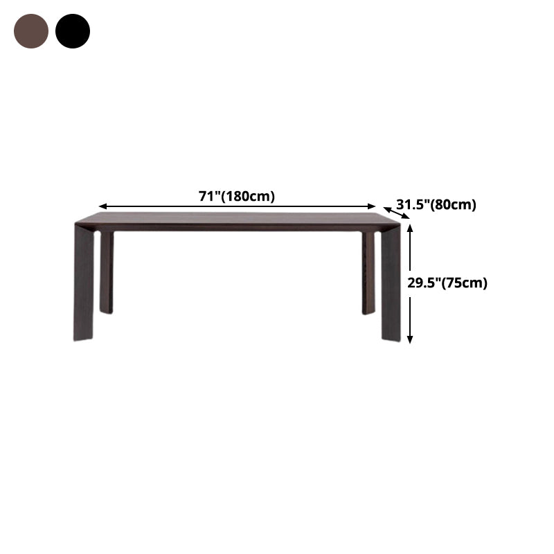 Modern Pine Wood Table for Restaurant Rectangle Black Dining Table with 4 Legs