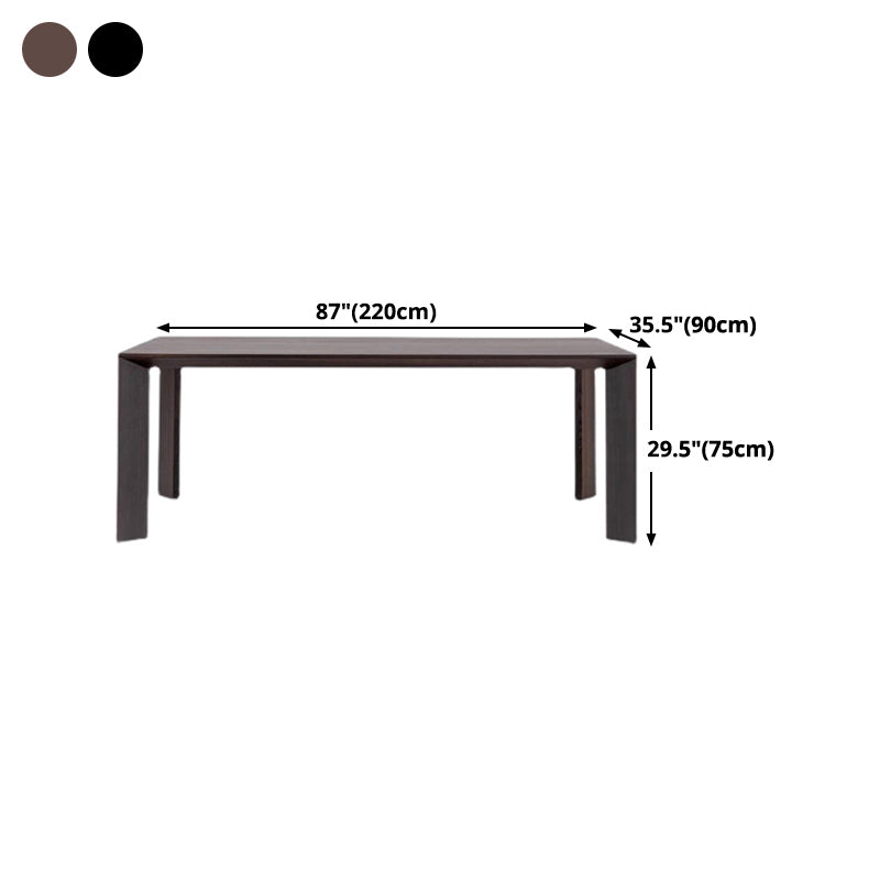 Modern Pine Wood Table for Restaurant Rectangle Black Dining Table with 4 Legs