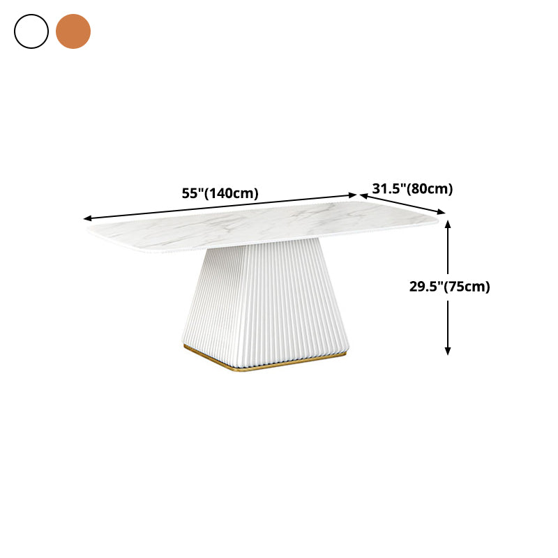 Mesa de comedor de piedra sinterizada Mesa de comedor tradicional de lujo con base de pedestal