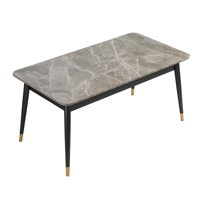 Traditional Luxury Rectangle Dining Table Stone Dinner Table with 4-foot