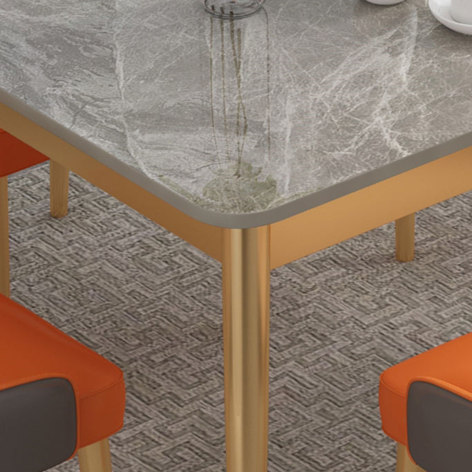 Traditional Luxury Rectangle Dining Table Stone Dinner Table with 4-foot