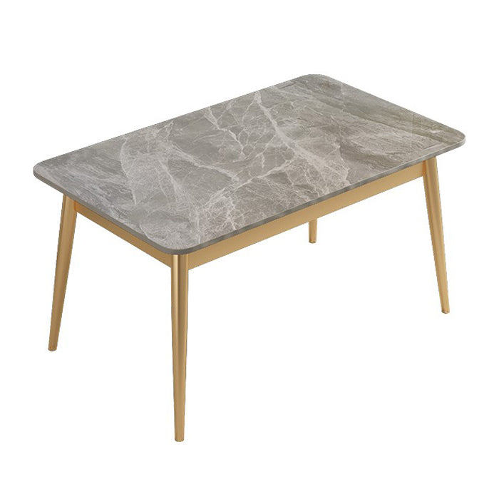 Traditional Luxury Rectangle Dining Table Stone Dinner Table with 4-foot