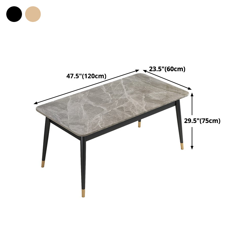Traditional Luxury Rectangle Dining Table Stone Dinner Table with 4-foot