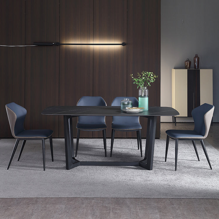 Industrial Rectangle Furniture Trestle Base Dining Site Table for Dining Room