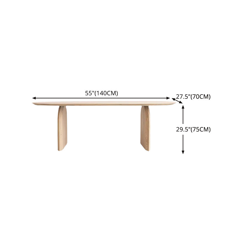 Oval Solid Wood Dining Table Modern Double Pedestal Table for Dining Room