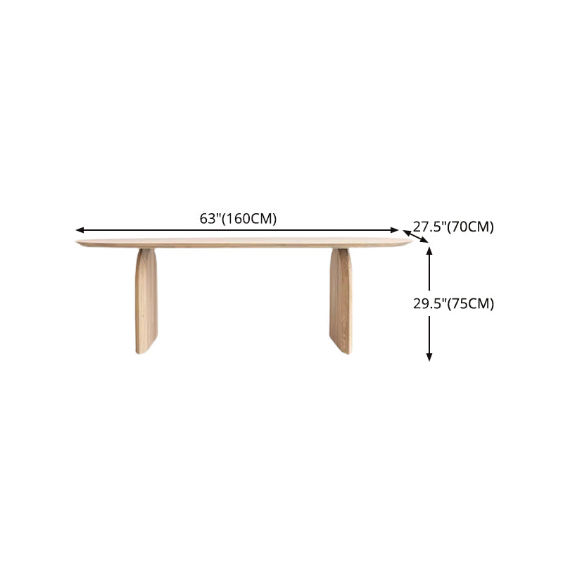 Oval Solid Wood Dining Table Modern Double Pedestal Table for Dining Room