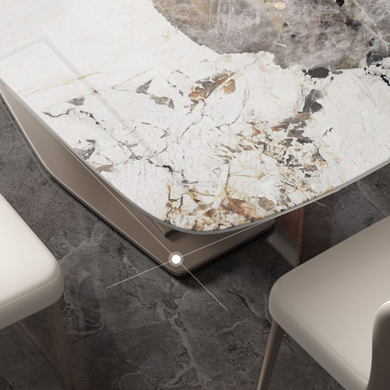 Modern Sintered Stone Dining Table Rectangle Dinner Room Kitchen Table