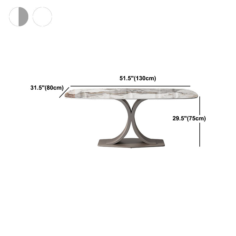 Modern Sintered Stone Dining Table Rectangle Dinner Room Kitchen Table
