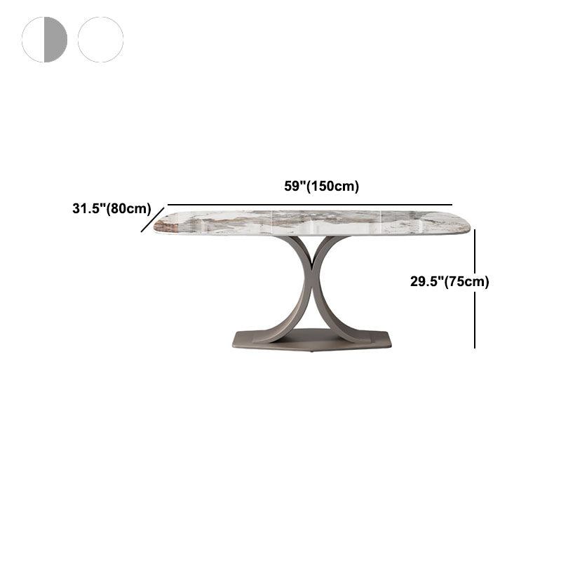 Modern Sintered Stone Dining Table Rectangle Dinner Room Kitchen Table